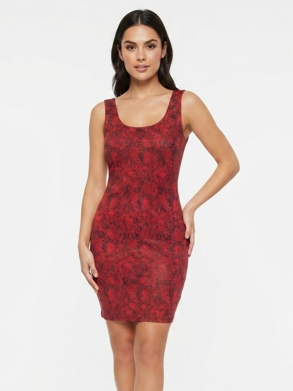 Fashion Nova L Red Snake Short Bodycon Dress Party Club Night